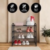 image:imageAmericanflat Shoe Organizer  3 Tier Shoe Rack Storage Shelf with Sturdy Steel Frame  Ideal for Closets Entryways or Garages  SpaceSaving Design and Easy to Assemble  BlackBlack