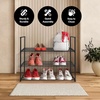 image:imageAmericanflat Shoe Organizer  3 Tier Shoe Rack Storage Shelf with Sturdy Steel Frame  Ideal for Closets Entryways or Garages  SpaceSaving Design and Easy to Assemble  BlackBlack