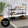 image:imageAmericanflat Shoe Organizer  3 Tier Shoe Rack Storage Shelf with Sturdy Steel Frame  Ideal for Closets Entryways or Garages  SpaceSaving Design and Easy to Assemble  BlackBlack