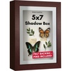 image:imageAmericanflat 11x14 Shadow Box Frame  Matted to 9x12  Driftwood  Shatterresistant glass 15 inch interior depth hangs vertical or horizontal displays keepsakes medals and memorabiliaMahogany