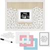 image:imageAmericanflat 12x16 Shadow Box Frame  Matted to 3x4  White  Baby shower guest book with heart tokens shatterresistant glass deep display case sawtooth hangers includedWhite