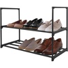 image:imageAmericanflat Shoe Organizer  3 Tier Shoe Rack Storage Shelf with Sturdy Steel Frame  Ideal for Closets Entryways or Garages  SpaceSaving Design and Easy to Assemble  BlackBlack