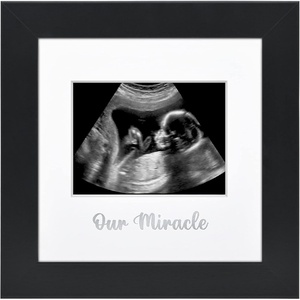 image:imageAmericanflat Sonogram Picture Frame with ShatterResistant Glass  7x7 Ultrasound Frame for 3x4 Sonograms with Interchangeable Mats  Signature Collection  Square Frames for Tabletop and Wall  BlackBlack
