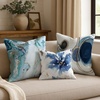 image:imageAmericanflat 18x18 Throw Pillow with Sewnin Insert  AllinOne Decorative Pillows  No Cover Needed  Soft and Durable Cushion for Bed or Sofa  Polyester  Red Orange and WhiteWhite and Indigo