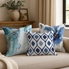 image:imageAmericanflat 18x18 Throw Pillow with Sewnin Insert  AllinOne Decorative Pillows  No Cover Needed  Soft and Durable Cushion for Bed or Sofa  Polyester  Red Orange and WhiteBlue
