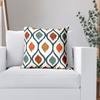 image:imageAmericanflat 18x18 Throw Pillow with Sewnin Insert  AllinOne Decorative Pillows  No Cover Needed  Soft and Durable Cushion for Bed or Sofa  Polyester  Red Orange and WhiteBlue  Orange and Yellow