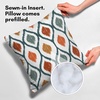 image:imageAmericanflat 18x18 Throw Pillow with Sewnin Insert  AllinOne Decorative Pillows  No Cover Needed  Soft and Durable Cushion for Bed or Sofa  Polyester  Red Orange and WhiteBlue  Orange and Yellow