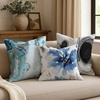 image:imageAmericanflat 18x18 Throw Pillow with Sewnin Insert  AllinOne Decorative Pillows  No Cover Needed  Soft and Durable Cushion for Bed or Sofa  Polyester  Red Orange and WhiteWhite and Indigo