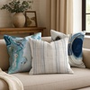 image:imageAmericanflat 18x18 Throw Pillow with Sewnin Insert  AllinOne Decorative Pillows  No Cover Needed  Soft and Durable Cushion for Bed or Sofa  Polyester  Red Orange and WhiteCream and White