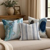 image:imageAmericanflat 18x18 Throw Pillow with Sewnin Insert  AllinOne Decorative Pillows  No Cover Needed  Soft and Durable Cushion for Bed or Sofa  Polyester  Red Orange and WhiteNavy Blue and White