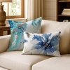image:imageAmericanflat 18x18 Throw Pillow with Sewnin Insert  AllinOne Decorative Pillows  No Cover Needed  Soft and Durable Cushion for Bed or Sofa  Polyester  Red Orange and WhiteWhite and Indigo