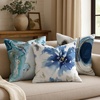 image:imageAmericanflat 18x18 Throw Pillow with Sewnin Insert  AllinOne Decorative Pillows  No Cover Needed  Soft and Durable Cushion for Bed or Sofa  Polyester  Red Orange and WhiteWhite and Indigo