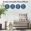 image:imageAmericanflat 18x18 Throw Pillow with Sewnin Insert  AllinOne Decorative Pillows  No Cover Needed  Soft and Durable Cushion for Bed or Sofa  Polyester  Red Orange and WhiteBlue  Orange and Yellow