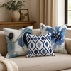 image:imageAmericanflat 18x18 Throw Pillow with Sewnin Insert  AllinOne Decorative Pillows  No Cover Needed  Soft and Durable Cushion for Bed or Sofa  Polyester  Red Orange and WhiteBlue
