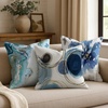 image:imageAmericanflat 18x18 Throw Pillow with Sewnin Insert  AllinOne Decorative Pillows  No Cover Needed  Soft and Durable Cushion for Bed or Sofa  Polyester  Red Orange and WhiteBlue and White