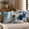 image:imageAmericanflat 18x18 Throw Pillow with Sewnin Insert  AllinOne Decorative Pillows  No Cover Needed  Soft and Durable Cushion for Bed or Sofa  Polyester  Red Orange and WhiteBlue and White