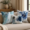 image:imageAmericanflat 18x18 Throw Pillow with Sewnin Insert  AllinOne Decorative Pillows  No Cover Needed  Soft and Durable Cushion for Bed or Sofa  Polyester  Red Orange and WhiteBlue and White