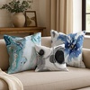 image:imageAmericanflat 18x18 Throw Pillow with Sewnin Insert  AllinOne Decorative Pillows  No Cover Needed  Soft and Durable Cushion for Bed or Sofa  Polyester  Red Orange and WhiteBlack and White