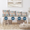 image:imageAmericanflat 18x18 Throw Pillow with Sewnin Insert  AllinOne Decorative Pillows  No Cover Needed  Soft and Durable Cushion for Bed or Sofa  Polyester  Red Orange and WhiteBlue  Orange and Yellow