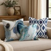 image:imageAmericanflat 18x18 Throw Pillow with Sewnin Insert  AllinOne Decorative Pillows  No Cover Needed  Soft and Durable Cushion for Bed or Sofa  Polyester  Red Orange and WhiteWhite and Blue