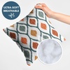 image:imageAmericanflat 18x18 Throw Pillow with Sewnin Insert  AllinOne Decorative Pillows  No Cover Needed  Soft and Durable Cushion for Bed or Sofa  Polyester  Red Orange and WhiteBlue  Orange and Yellow