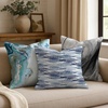 image:imageAmericanflat 18x18 Throw Pillow with Sewnin Insert  AllinOne Decorative Pillows  No Cover Needed  Soft and Durable Cushion for Bed or Sofa  Polyester  Red Orange and WhiteBrushstroke Blue