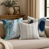 image:imageAmericanflat 18x18 Throw Pillow with Sewnin Insert  AllinOne Decorative Pillows  No Cover Needed  Soft and Durable Cushion for Bed or Sofa  Polyester  Red Orange and WhiteCream and White
