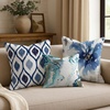 image:imageAmericanflat 18x18 Throw Pillow with Sewnin Insert  AllinOne Decorative Pillows  No Cover Needed  Soft and Durable Cushion for Bed or Sofa  Polyester  Red Orange and WhiteWhite and Blue
