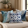 image:imageAmericanflat 18x18 Throw Pillow with Sewnin Insert  AllinOne Decorative Pillows  No Cover Needed  Soft and Durable Cushion for Bed or Sofa  Polyester  Red Orange and WhiteBlue