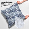 image:imageAmericanflat 18x18 Throw Pillow with Sewnin Insert  AllinOne Decorative Pillows  No Cover Needed  Soft and Durable Cushion for Bed or Sofa  Polyester  Red Orange and WhiteBrushstroke Blue