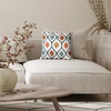 image:imageAmericanflat 18x18 Throw Pillow with Sewnin Insert  AllinOne Decorative Pillows  No Cover Needed  Soft and Durable Cushion for Bed or Sofa  Polyester  Red Orange and WhiteBlue  Orange and Yellow