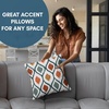 image:imageAmericanflat 18x18 Throw Pillow with Sewnin Insert  AllinOne Decorative Pillows  No Cover Needed  Soft and Durable Cushion for Bed or Sofa  Polyester  Red Orange and WhiteBlue  Orange and Yellow