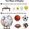 image:imageAmericanflat Ball Display Stand Set of 3 with Pegs  DoubleSided Sports Ball Display Stand for Baseballs Basketballs or Footballs  AllStar Collection  WalnutWalnut