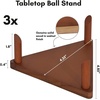 image:imageAmericanflat Ball Display Stand Set of 3 with Pegs  DoubleSided Sports Ball Display Stand for Baseballs Basketballs or Footballs  AllStar Collection  WalnutWalnut