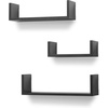image:imageAmericanflat Basketball Display 3Pack  Black  Set of 3 wall mounts with metal rings and builtin keyholes all hardware included for a room office or gymFloating Shelf