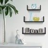 image:imageAmericanflat Basketball Display 3Pack  Black  Set of 3 wall mounts with metal rings and builtin keyholes all hardware included for a room office or gymFloating Shelf