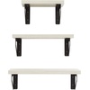 image:imageAmericanflat Football Display 3Pack  Black  Set of 3 wall mounts with metal rings and builtin keyholes all hardware included for a room office or gymFloating Shelves