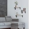 image:imageAmericanflat Football Display 3Pack  Black  Set of 3 wall mounts with metal rings and builtin keyholes all hardware included for a room office or gymFloating Shelves