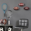image:imageAmericanflat Football Display 3Pack  Black  Set of 3 wall mounts with metal rings and builtin keyholes all hardware included for a room office or gymFootball Display for Wall