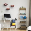image:imageAmericanflat Football Display 3Pack  Black  Set of 3 wall mounts with metal rings and builtin keyholes all hardware included for a room office or gymFootball Display for Wall