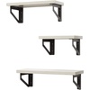 image:imageAmericanflat Football Display 3Pack  Black  Set of 3 wall mounts with metal rings and builtin keyholes all hardware included for a room office or gymFloating Shelves
