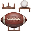 image:imageAmericanflat Ball Display Stand Set of 3 with Pegs  DoubleSided Sports Ball Display Stand for Baseballs Basketballs or Footballs  AllStar Collection  WalnutWalnut