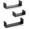 image:imageAmericanflat Basketball Display 3Pack  Black  Set of 3 wall mounts with metal rings and builtin keyholes all hardware included for a room office or gymFloating Shelf