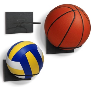 image:imageAmericanflat Basketball Display 3Pack  Black  Set of 3 wall mounts with metal rings and builtin keyholes all hardware included for a room office or gymBasketball Display for Wall