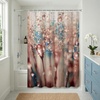 image:imageAmericanflat 71x74 Boho Shower Curtain  WaterResistant Long Shower Curtain with Durable Metal Grommets and 12 Hooks  100 Polyester  Black Mustard Yellow Terracotta and BeigeRose Gold