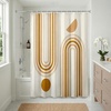 image:imageAmericanflat 71x74 Boho Shower Curtain  WaterResistant Long Shower Curtain with Durable Metal Grommets and 12 Hooks  100 Polyester  Black Mustard Yellow Terracotta and BeigeOrange  White
