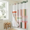 image:imageAmericanflat 71x74 Boho Shower Curtain  WaterResistant Long Shower Curtain with Durable Metal Grommets and 12 Hooks  100 Polyester  Black Mustard Yellow Terracotta and BeigeSage  Terracotta