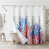 image:imageAmericanflat 71x74 Boho Shower Curtain  WaterResistant Long Shower Curtain with Durable Metal Grommets and 12 Hooks  100 Polyester  Black Mustard Yellow Terracotta and BeigeRed  Blue