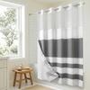 image:imageAmericanflat 71x74 Boho Shower Curtain  WaterResistant Long Shower Curtain with Durable Metal Grommets and 12 Hooks  100 Polyester  Black Mustard Yellow Terracotta and BeigeGrey