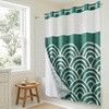 image:imageAmericanflat 71x74 Boho Shower Curtain  WaterResistant Long Shower Curtain with Durable Metal Grommets and 12 Hooks  100 Polyester  Black Mustard Yellow Terracotta and BeigeEmerald